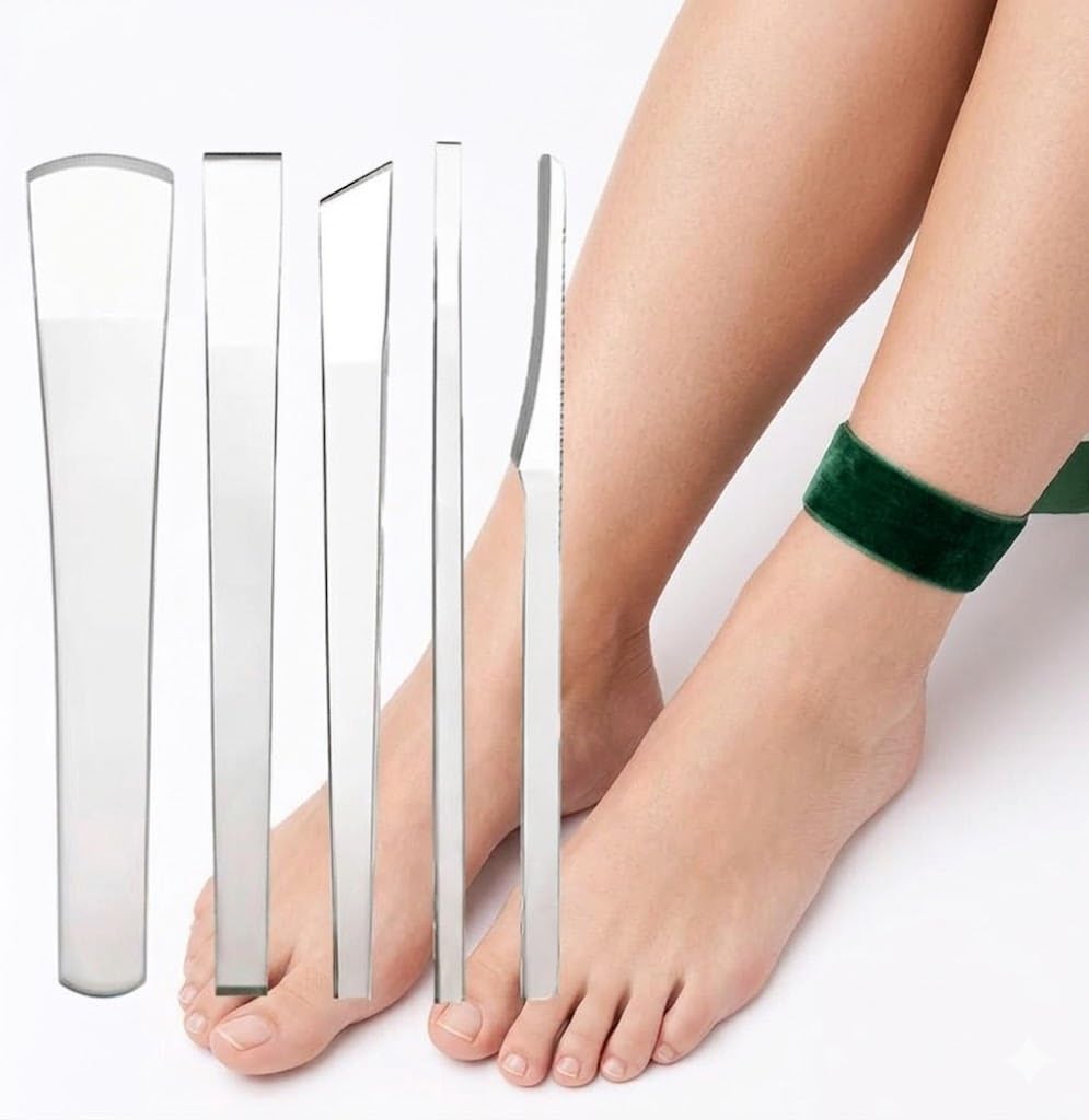 5Pc, Foot Care Pedicure Knife Set, Callus Remover Kit, Dead Skin Scraper, Corn Cutter, Ingrown Toenail File & Lifter, Professional Stainless Steel Tools for Heel Repair, Hard Skin Removal & Home Pedicure Use-image-7