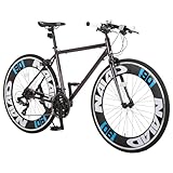 641円お得！カノーバー(CANOVER) クロスバイク 自転車 700C シマノ 21段変速 90mmエアロディープリム アルミフレーム CAC-023 NAIAD パープル 66862