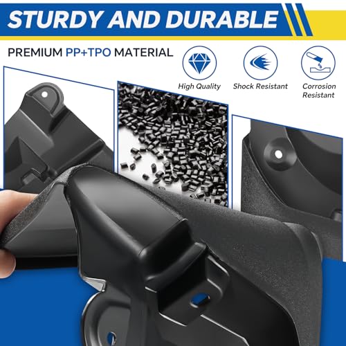 Image of Mud Flaps Splash Guards for Toyota Tacoma 2016-2023, Front & Rear Fender Mudguards, Durable PP+TPE, Easy Install with Hardware (Set of 4)