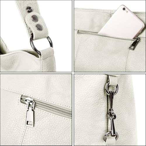 Image of YALUXE Women's Real Leather Shoulder Bags Hobo Handbag Purse Crossbody Bag