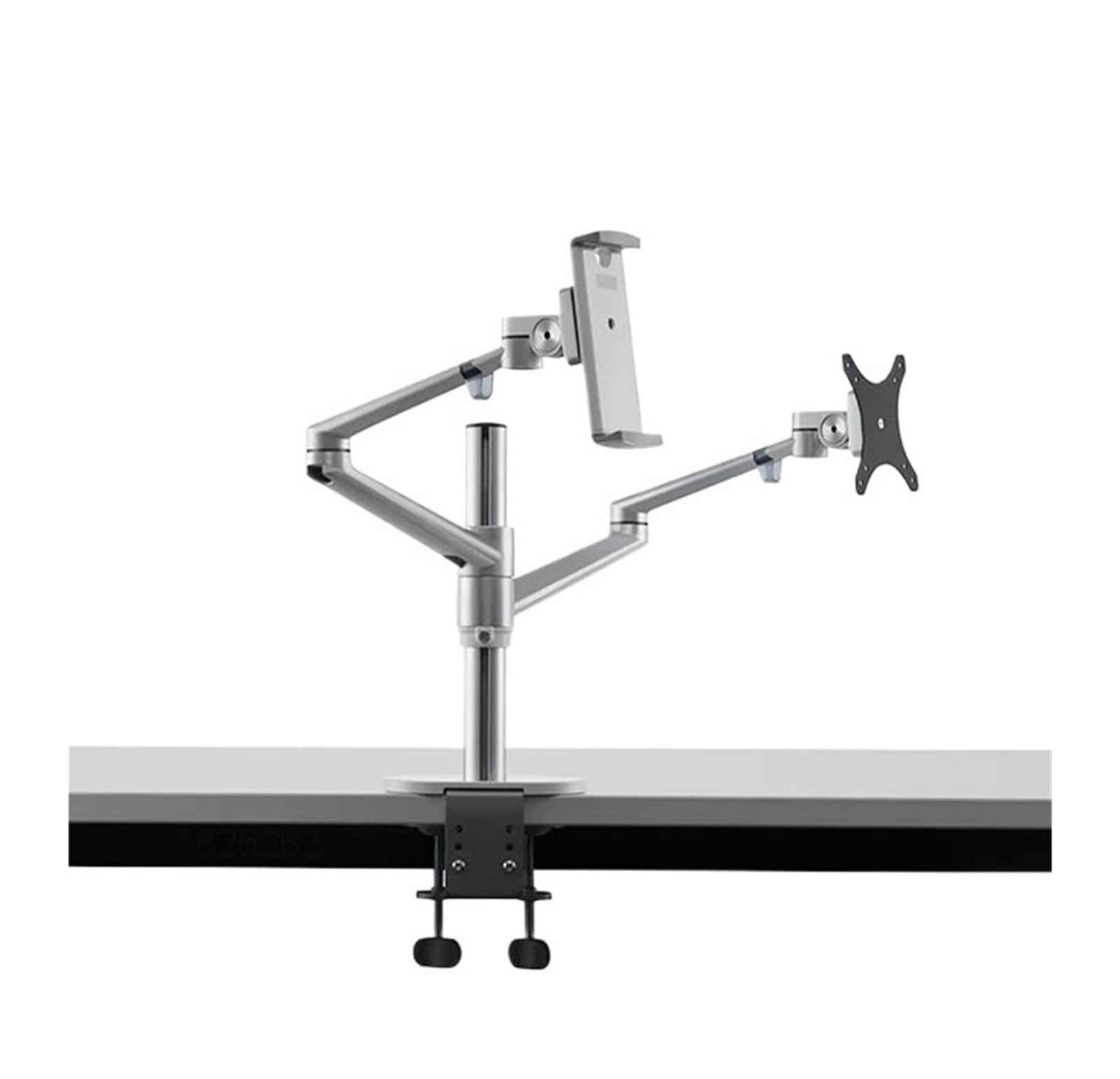 TKJfdTY Aluminum Alloy Height Adjustable Desktop Dual-Arm 17-32 Inch Monitor Stand + 10-17，C