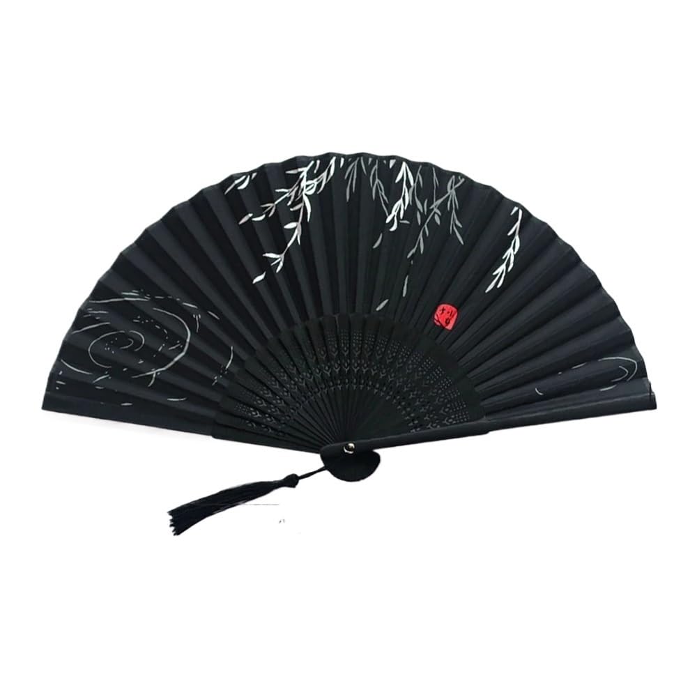 Jobaojiang Folding Fan Lace Flower Decor Style Fan Hand Held Anitque Art Craft Summer Female Dance Home(Brown)