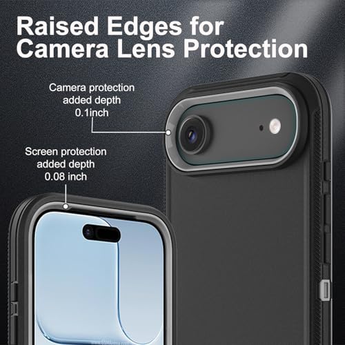 Coque iPhone 17 Air抗震 protective case solide anti-chute et poussière noire