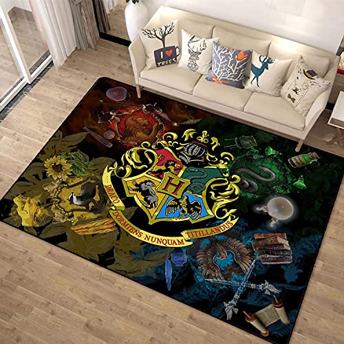 TANOHA 3D Cartoon Carpet, Harry Potter Magic Theme, Bright Colors, 60 x 90cm Rectangular Area Rug