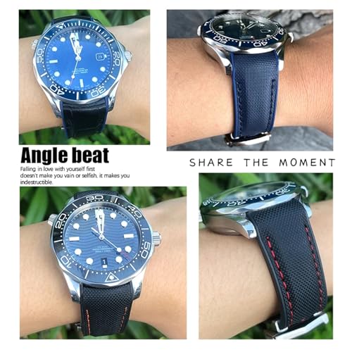 Bracelet montre 21mm silicone caoutchouc nylon boucle déployante BIK
