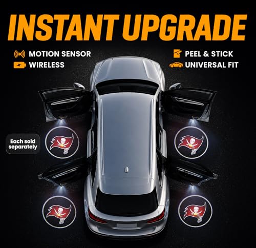 Image of LED Car Door Light - Officially Licensed NFL Wireless Projector - Show Your Team Pride - Battery Powered, Easy Install