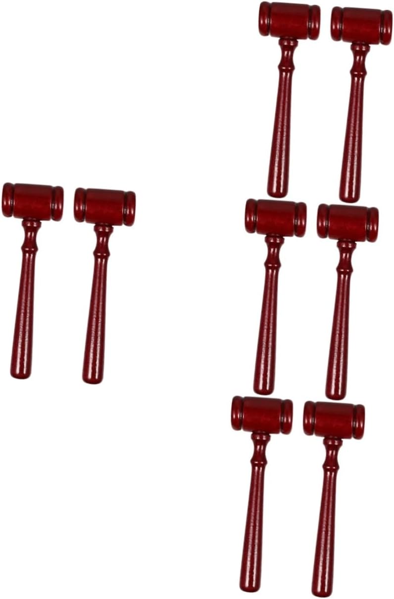 KOMBIUDA8 Pcs Judge Hammer Gavel Prop Auction Sale Hammer Mini Gavel Judges Gavel Court Hammers Mini Judge Gavel Judge Gavel Costume Accessory Gavel Accessory Lawyer Gavel Wooden