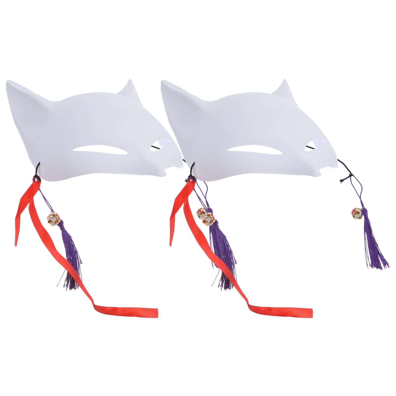 BESPORTBLE 2pcs DIY Fox Masks Blank Party Masks for Masquerade Halloween and Special Events for Adults to Paint and