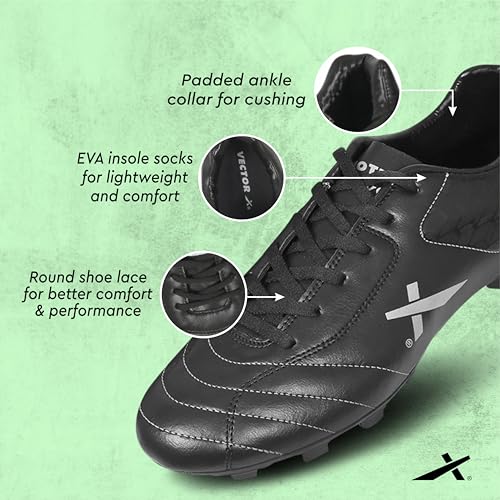 Image of Vector X Dynamic Football Shoes for Men Sports and Athletic Footwear with PVC Synthetic Leather Having EVA Insole Lightweight and Comfortable Soccer Shoe
