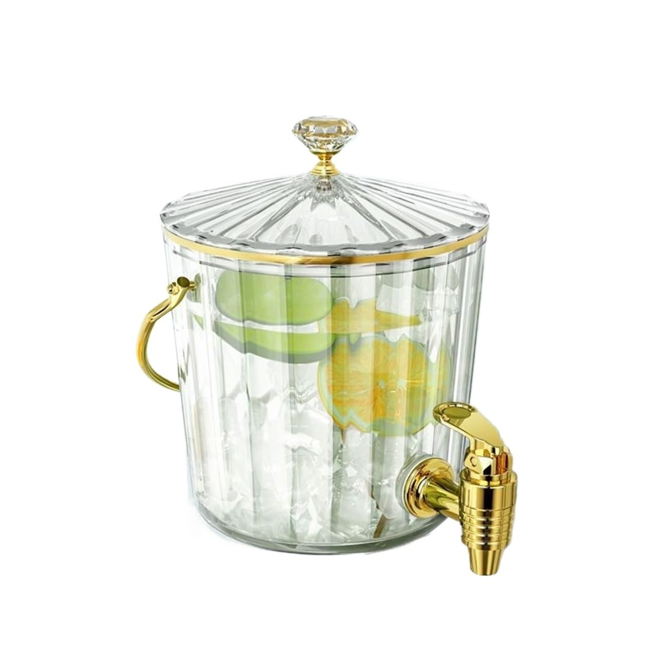 Dispensador Cerveza Cubo De Jugo Doméstico con Dispensador Cerveza Grifo para Casa Bar(Transparent)