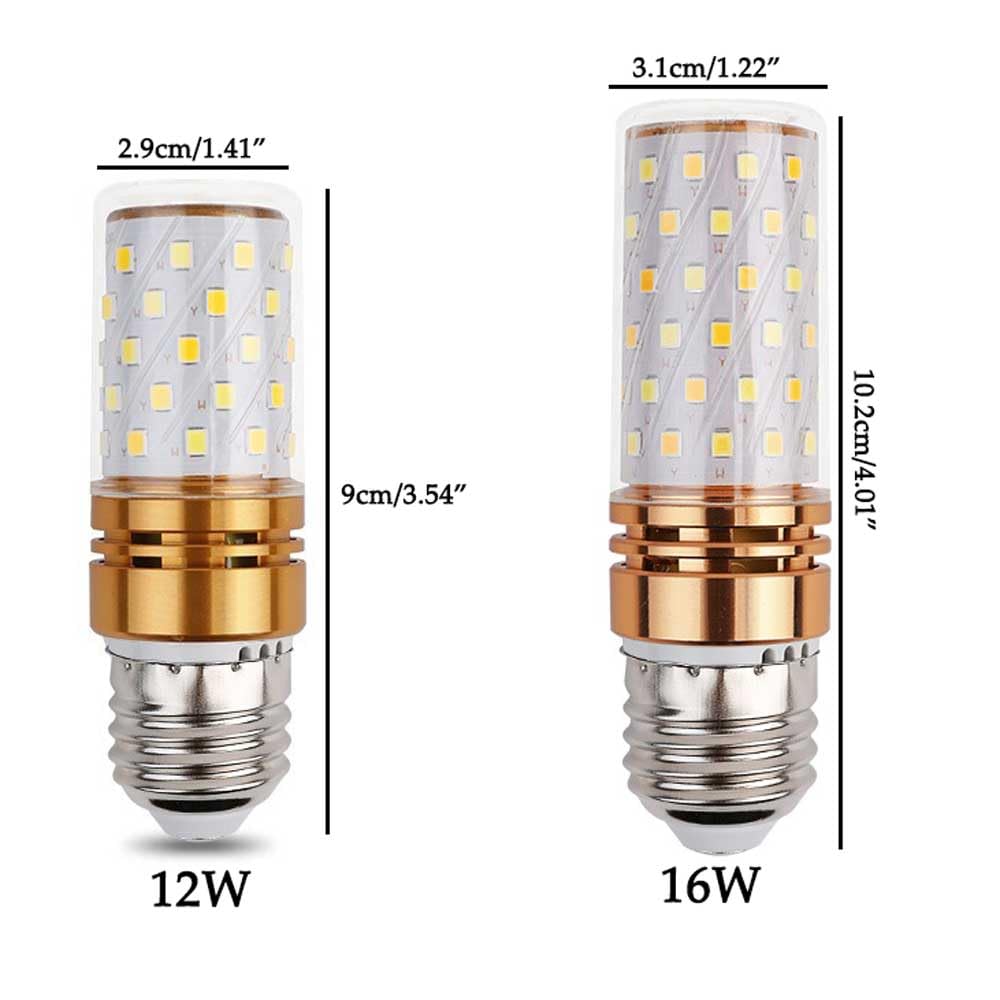 Paquete de 10 Bombillas Led de Maíz E27, Bombilla Led E27 de 16 W, 1600 Lm, Equivalente a Bombillas Incandescentes de 100 W, Luz Blanca Diurna 6000 K, No Regulable, Bombillas Led de Bajo Con