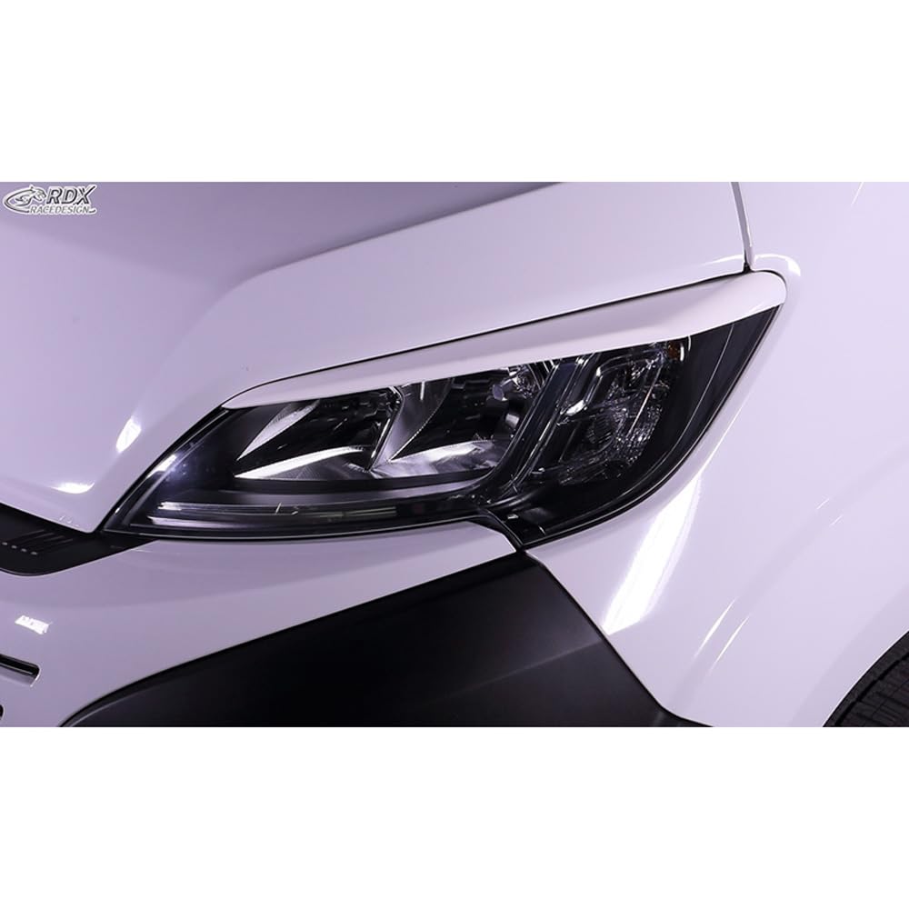 Palpebre fari compatibile con Citroën Jumper & Fiat Ducato & Peugeot Boxer 2014- / Opel Movano 2021- / Toyota Proace Max 2024- (ABS Bianco Lucido)