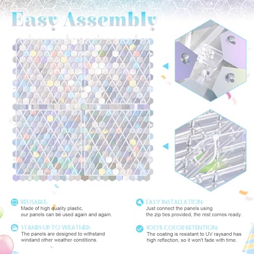 Image of Shimmer Wall Backdrop Rainbow Silver - 3ftx4ft Sequin Photo Backdrop Panels for Wedding Birthday Baby Shower Photo Booth Prom Party Decorations