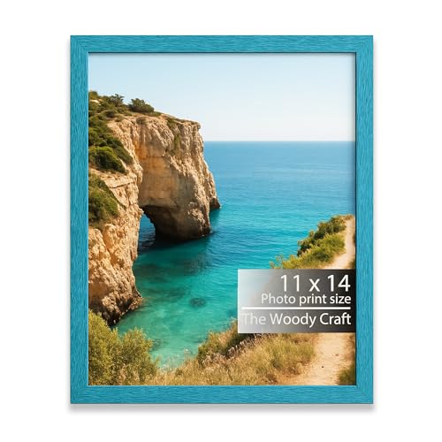 Image of 11x14 Photo Frame | Blue Photo Frame For Wall That Lifts The Mood | Wall Photo Frames For Home Decoration | Wooden Frame With Subtle Details | Vintage Frames With An Artistic Flair