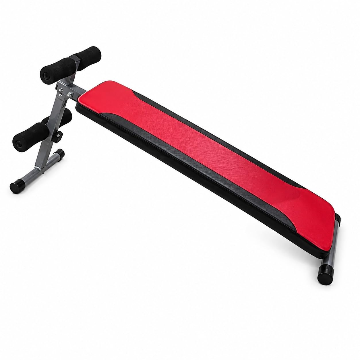 Adjustable Sit Up Bench with Reverse Crunch Handle Core Workout Abdominal Trainer Slant Board Gym Weight Bench for Home Fitness Exercise, Padded Backrest, Foam Rollers, Steel Frame (Sit Up Bench)
