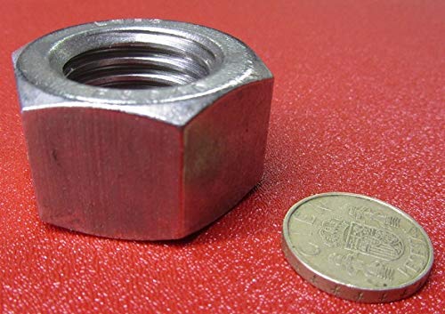 18-8 Stainless Steel Hex Nut 1 1/8"-7 Thread x 1-11/16" W x 31/32" H 3 Pcs