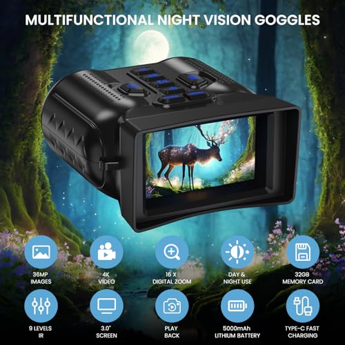 Binoculares Visión Nocturna 4K Zoom 16x con Batería Recargable miniatura 6