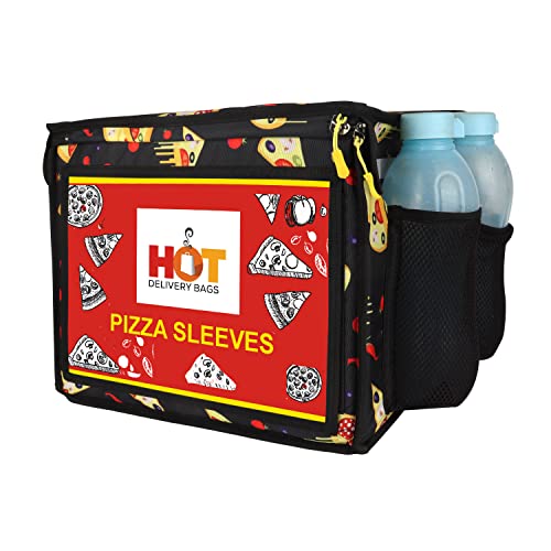 Image of 15 Inch Insulated Food Delivery Bag for Pizza Delivery, Cooler Bag, Food Warmers for Parties, Catering Supplies, Thermal Bags for Cold and Hot Food Carrier (27 Litres,15X15X12 INCH)