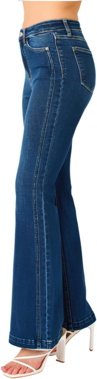 Judy Blue High Rise Side Seam Detail Flare Jeans - Image 3
