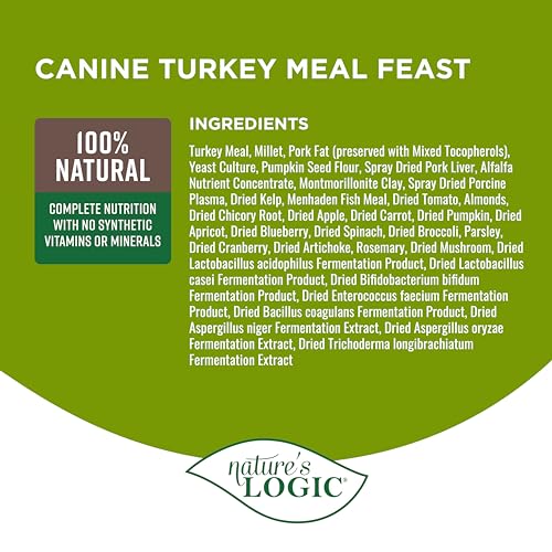 Image of NATURE'S LOGIC Dry Dog Food - Turkey Meal Feast Dry Kibble, 25 lb