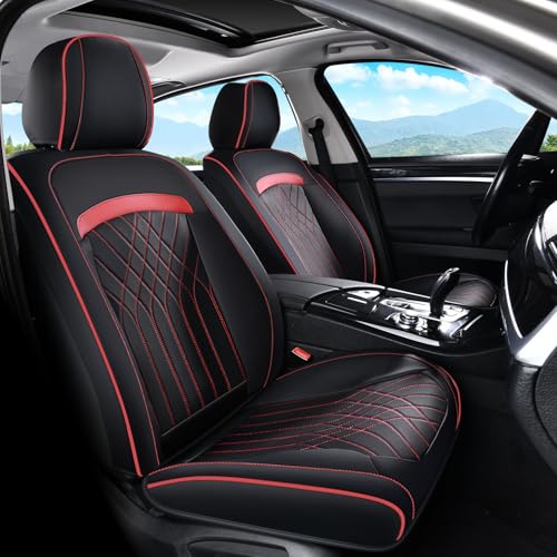 Image of FLORICH Car Seat Covers Full Set, Leather Seat Covers for Cars, Waterproof Car Seat Protector Breathable, Front and Back Seat Covers for Cars, Automotive Seat Covers Universal Fit for Most SUV Truck