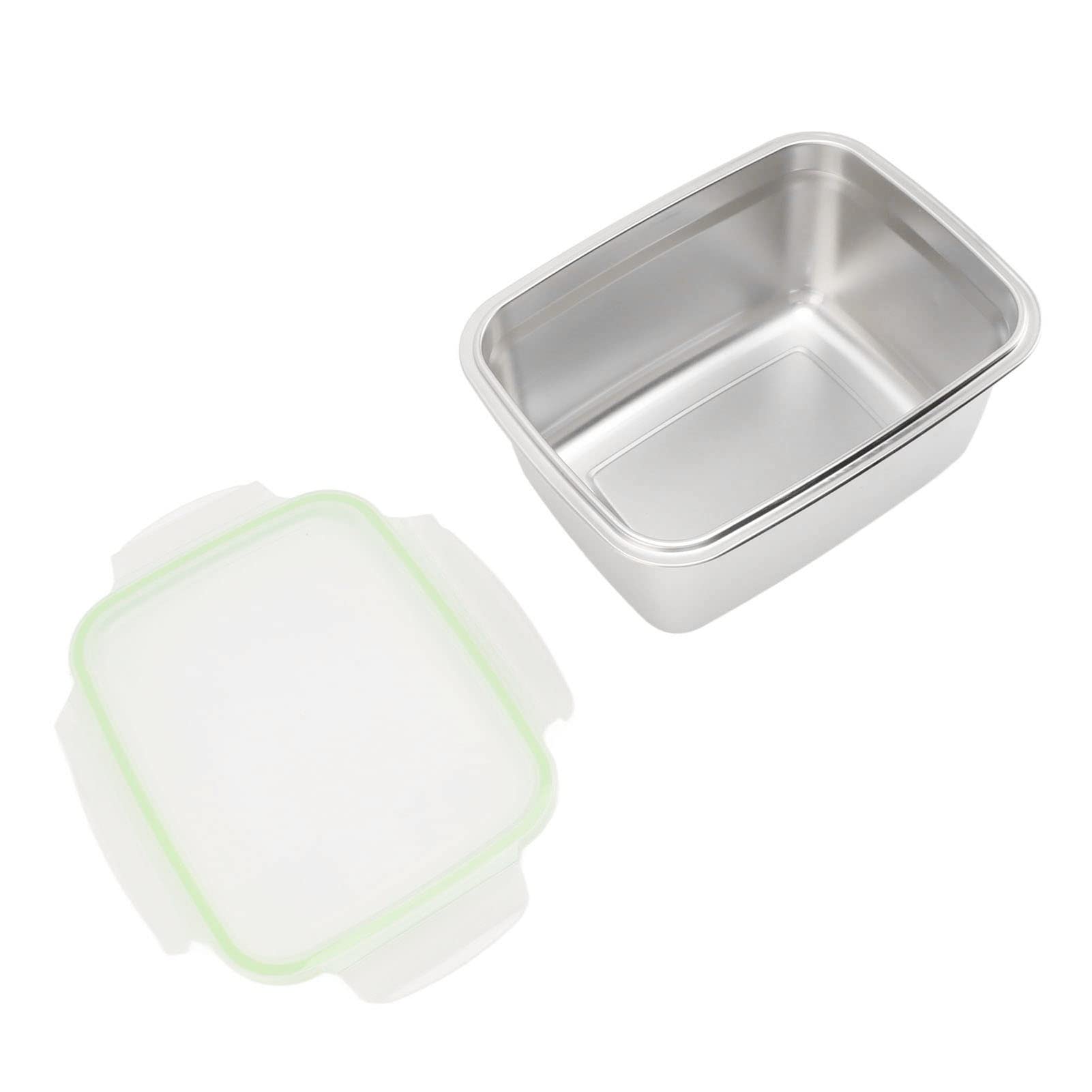 Lunchbox für Erwachsene und Kinder, 304 Edelstahl, auslaufsichere Lebensmittelaufbewahrungsbehälter, quadratische Bento-Box, 2800 ml