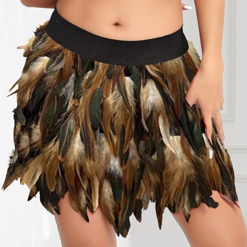 Minifalda de plumas estilo cóctel para eventos y pasarelas de moda 2