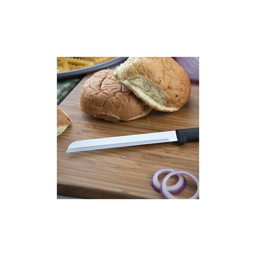 Rada-Cutlery-Essential-Oak-Block-with-7-Pc-Stainless-Steel-Kitchen-Knife-Set-with-Black-Resin-Handles-Set-of-8 Essential Oak Block Set (Black Handle)