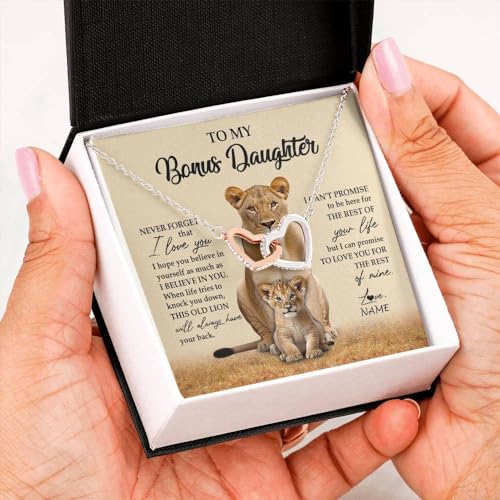 Yametee Personalized To My Stepdaughter Necklace From Stepfather I Love You Little Stepdaughter Birthday Christmas Jewelry Customized Gift Box Message Card2