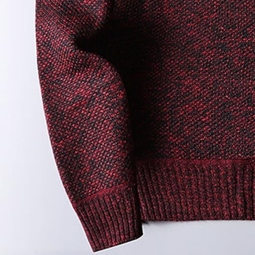 Men's Warm Knitted Pullover Winter Quarter Zip Male Knit Pullovers Sweater Slim Fit Casual Thick Knits Sweaters4