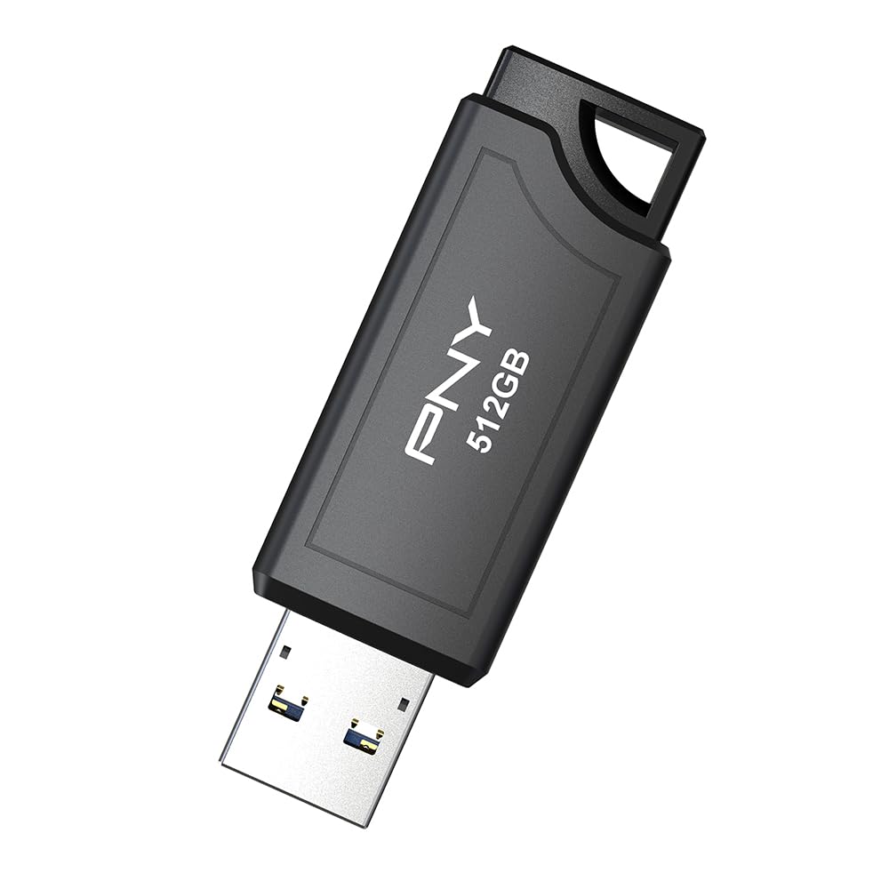 PNY 512GB USB PRO Elite V3 USB 3.2 Gen 2, fino a 1000 MB/s in lettura, 800 MB/s in scrittura, prestazioni estreme per archiviazione e trasferimento di dati, design metallo premium, connettore tipo A