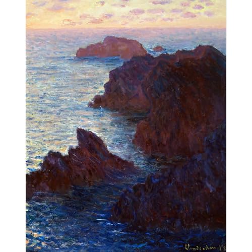 Toile Monet Rochers à Belle-Île grand format avec impression de qualité
