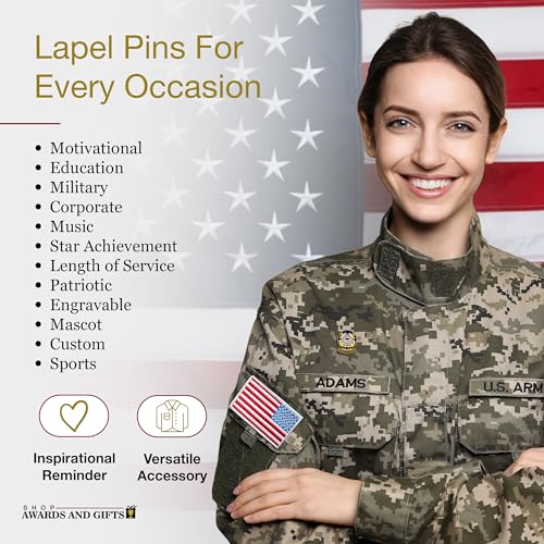 Image of SHOP AWARDS AND GIFTS United States US Veteran Lapel Pin, Retirement and Service, 1-1 /8 inch