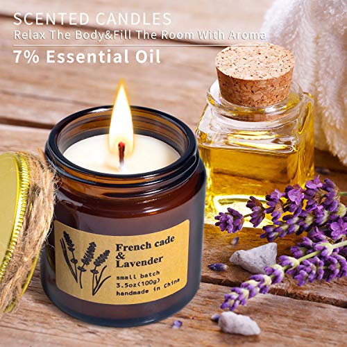YMing Scented Candles, Aromatherapy Candles, Gifts for Women, Highly Scented and Long Burning Vintage Jar Soy Candles, French Cade & Lavender, Persimmon & Copal, Goji Berry & Tarocco Orange[3 Pack] - Thumbnail 6