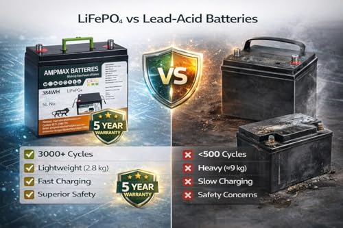 Image of LLP 12V 30Ah LiFePO4 Battery (384Wh) | Inbuilt 30A BMS with 2A Active Balancer | Lightweight Lithium Battery for Solar, Inverter, UPS & Backup