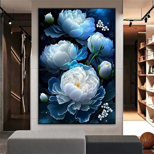 Art du Diamant Peinture Strass Pivoine : Grand Kit Diamond Painting Adulte 100x130cm