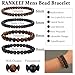 RANKEEF Mens Beaded Bracelets Lightweight 6mm/8mm Natural Stone Bracelet for Men Bead Bracelets Set Various Black Beaded Bracelet for Men Adjustable Stretch Men's Bracelet Tigers Eye Bracelet
