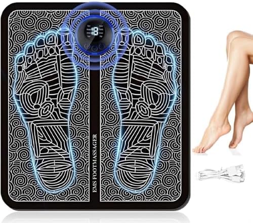 EMS Foot Massagers for Pain and Circulation, Electric Foot Massager Mat with 8 Modes and 19 Intensity Levels for Improved Circulation, Muscle Relaxation, and Pain Relief