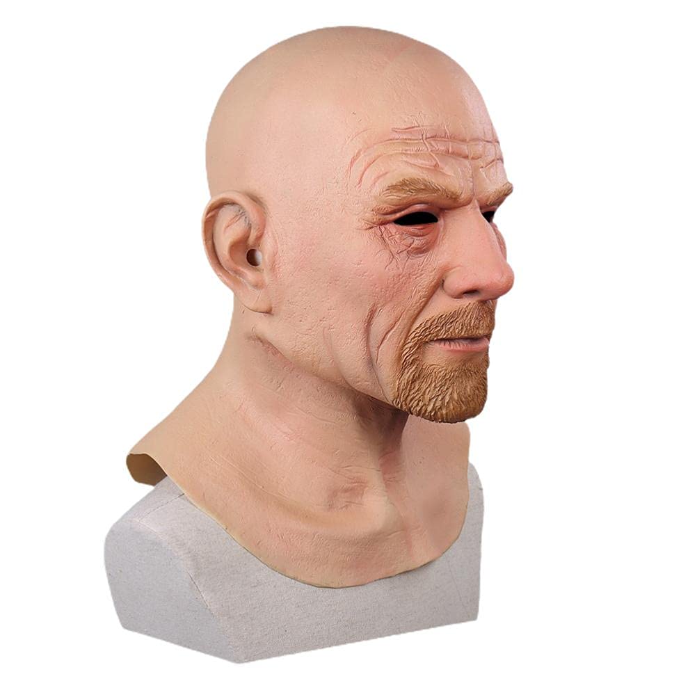 Maschera da Vecchio per il Viso Antirughe Umane in Lattice 'Halloween', Copricapo Puntelli per Cosplay 'Halloween'