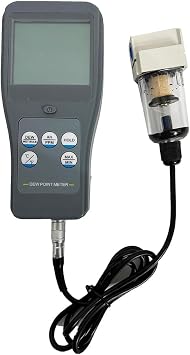 Split Type Dew Point Meter with Sensor Dew Point Analyzer for Ambient Temp, Dew Point, RH, Wet Bulb, Absolute Humidity, PPM LCD Display C/F