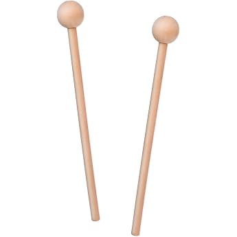 Pack of 2 Wooden Beaters 20.5 cm Xylophone Beaters Wooden Percussion Sticks with Wooden Handle Rhythm Sticks Drum Sticks for Xylophone Glockenspiel Wooden Block Glockenspiel