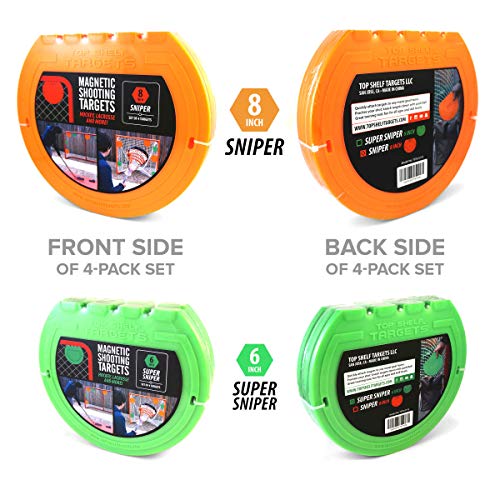 Top Shelf Targets Deluxe Combo Pack Magnetic Shooting Targets (4X Sniper 8-inch and 4X Super Sniper 6-inch) for Hockey and Lacrosse Excellent Practice Tool & Training Equipment - Thumbnail 2