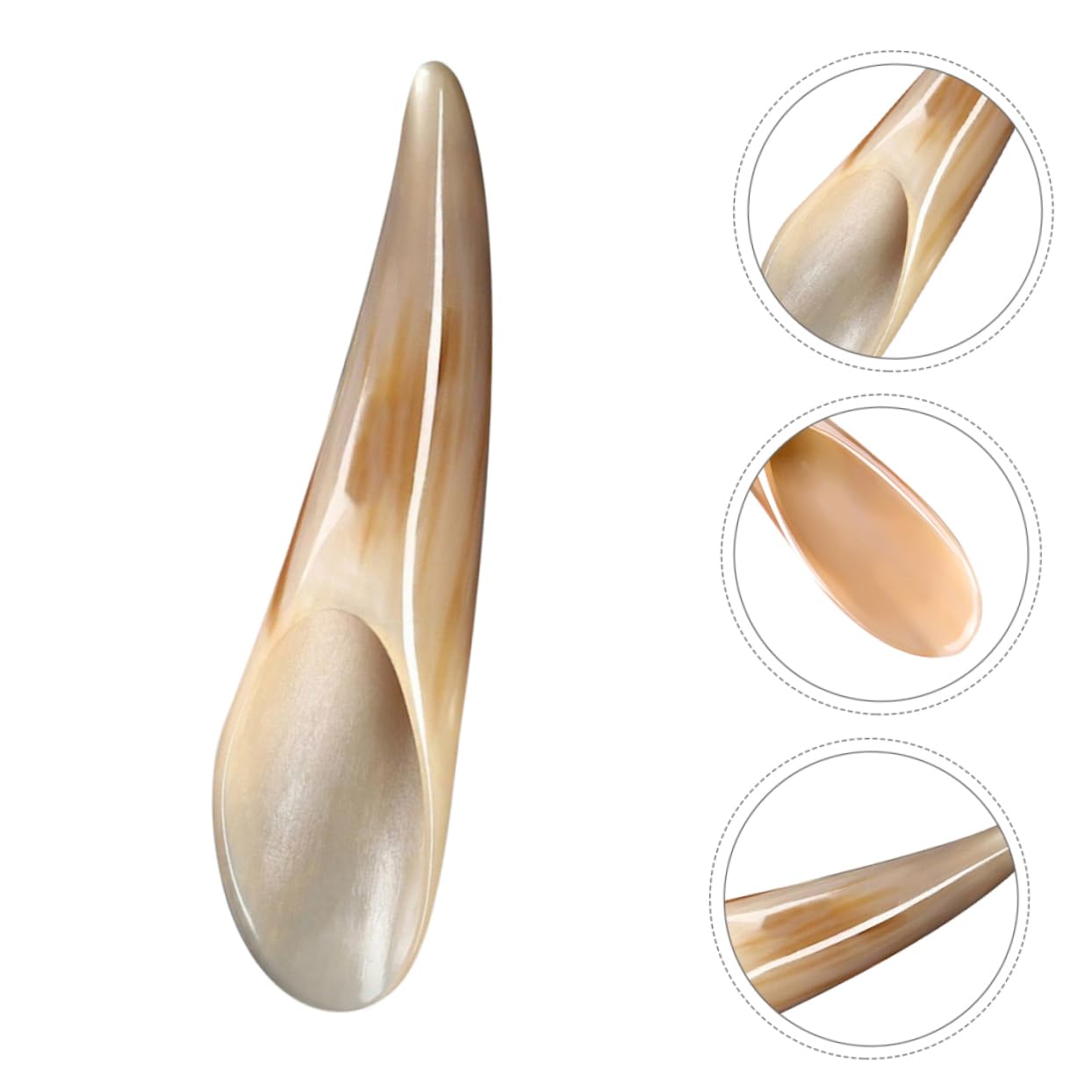 Strumento Gua Sha Facciale 2 Pezzi in Corno di Bue Khaki | Tocco Liscio e Confortevole, Portatile per Viaggio e Casa, Massaggio Manuale Viso e Corpo
