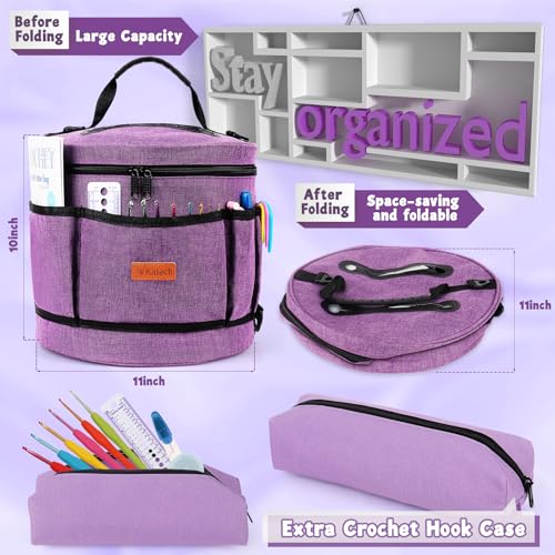 Image of Katech Crochet Kit for Beginners, Beginner Crochet Kit for Adults-Crochet Kits Includes Crochet Hooks Knitting Bag Crochet Yarn for Crocheting Instruction Knitting Kit Crochet Supplies Gift