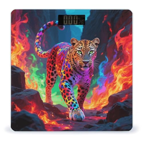Báscula digital Colorful Leopard para baño, 400 lb miniatura 1
