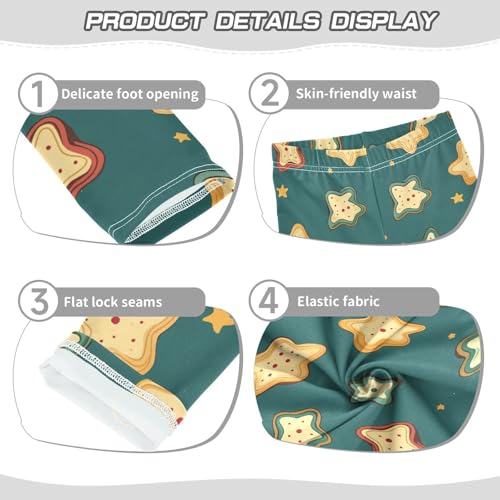 ZZKKO Girls Leggings Christmas Cookies Toddler Girls Clothes Leggings for Girls Toddler Girls Leggings 3-4T3
