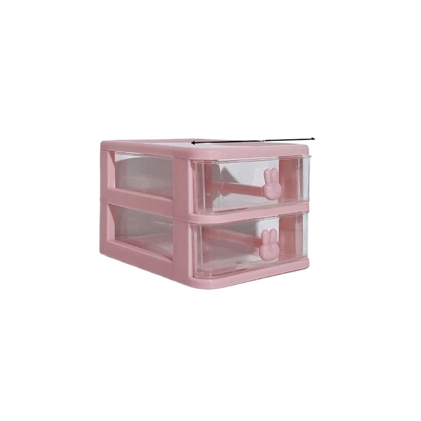 XUCZHAI Multifunctional Desktop Storage Drawer Box With Holder Rack Multi-layer Jewelry(Two layers pink)