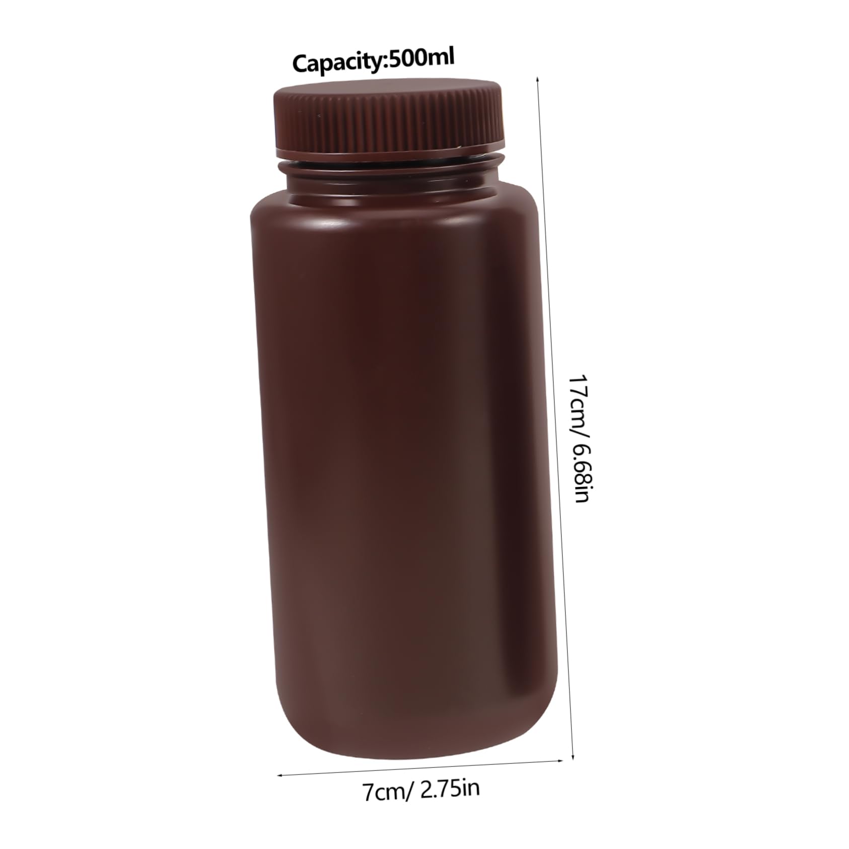 Cabilock Versatile Storage 3 Pack 500ml Empty Reagent Bottles Lids Pp Plastic for Medications