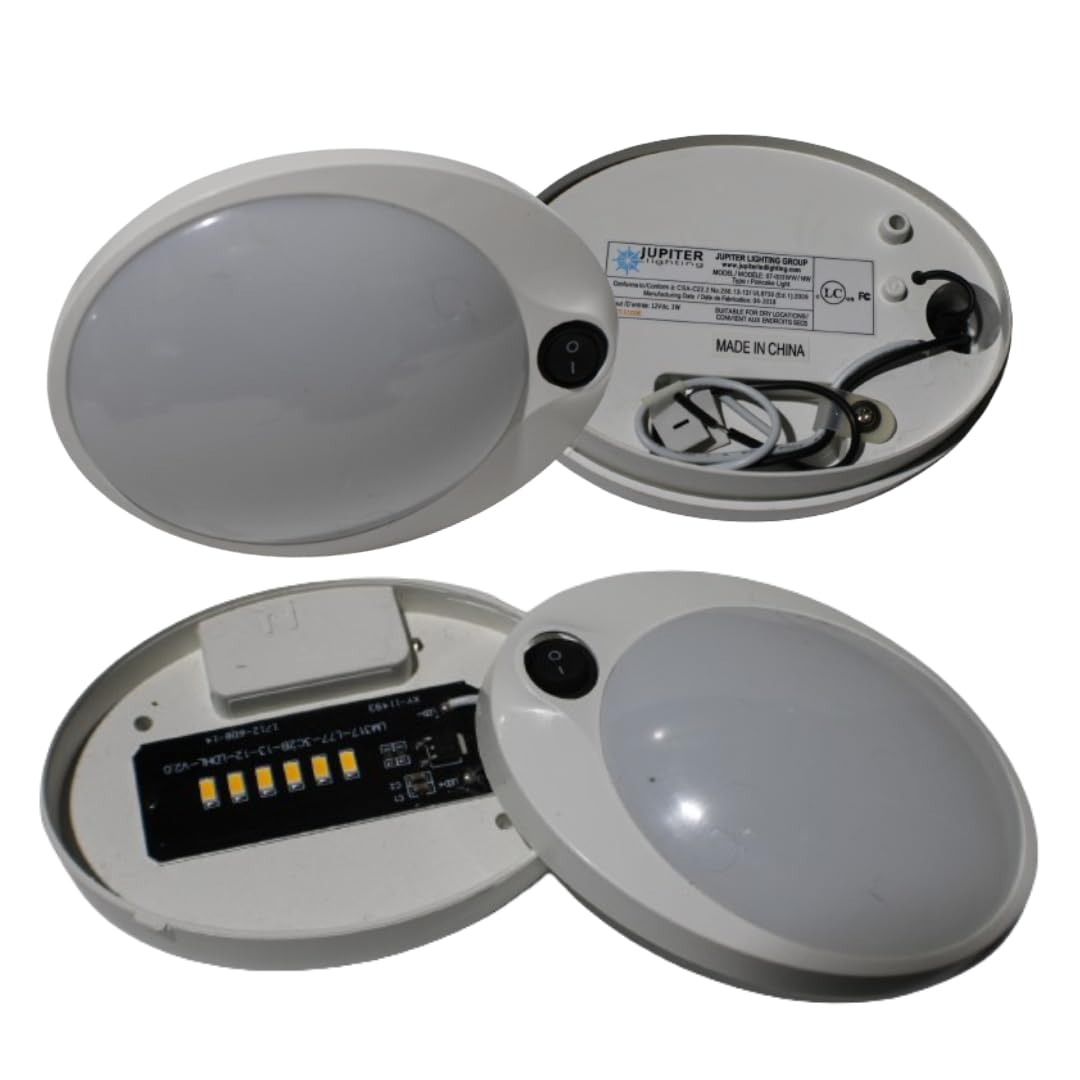 Generic Jupiter Lighting 12V LED RV Ceiling Dome Light, RV Interior Light for Trailer Camper w/Switch, Neutral White 4200k w/Frosted Lens (07-003NW,