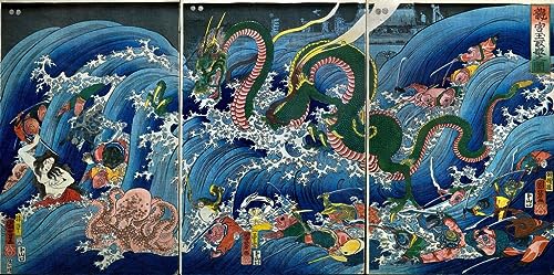 Estampe Utagawa Kuniyoshi Tamatorihime pour créer une ambiance zen au bureau